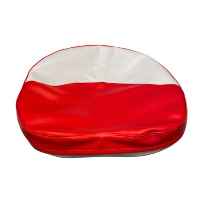 Red and White Tractor Seat Cushion