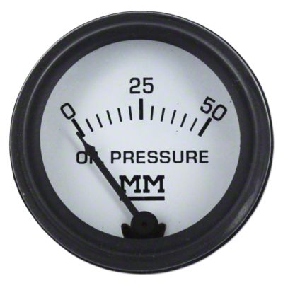 Restoration Quality Oil Pressure Gauge, Black Bezel (0-50 PSI)