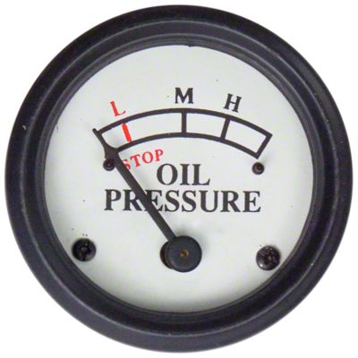 Engine mounted Oil Pressure Gauge (0-25 PSI) -  White Face