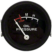 Oil Pressure Gauge (0-25 PSI) - Dash mounted, Black Face