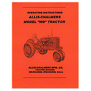 Allis Chalmers WD Tractor Owner Operator Manual New 