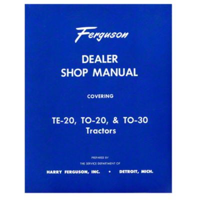 Dealer Shop Manual: MF TE20, TO20, TO30