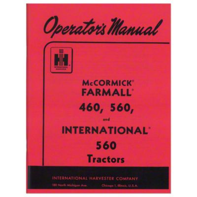 Operators Manual: Farmall 560 Gas