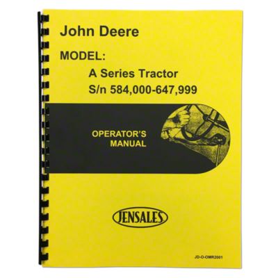 Operators Manual: Styled JD A (SN 584000 - 647999)