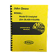 Operator and Parts Manual, Unstyled JD D
