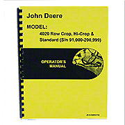 Operators Manual Reprint: JD 4020 Standard and Row Crop; gas, LP, diesel