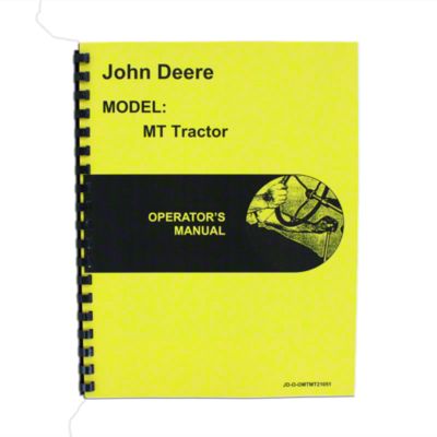 Operators Manual Reprint:  JD MT Only