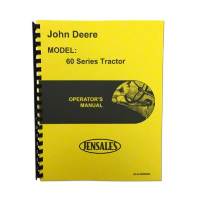 Operators Manual Reprint: JD 60 Row Crop