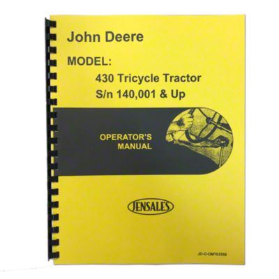 Operators Manual Reprint: JD 430 Tricycle