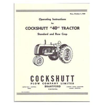 Operators Manual Reprint: Cockshutt 40
