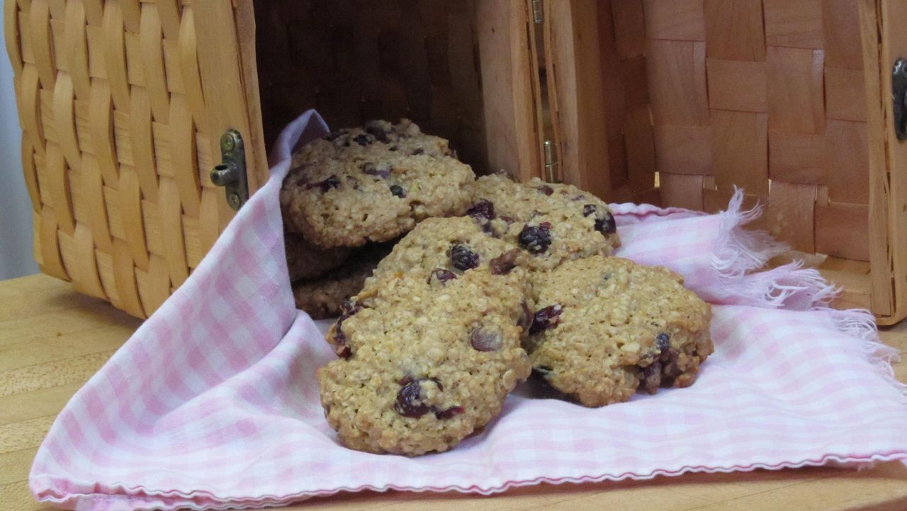 Oatmeal Cookies with Dried Cranberries, Chocolate Chips and Orange Zest