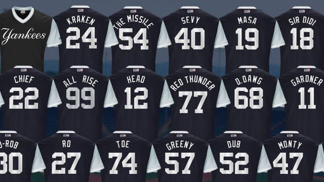 yankees nickname jerseys