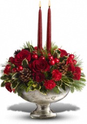 Teleflora's Mercury Glass Bowl Bouquet Flowers