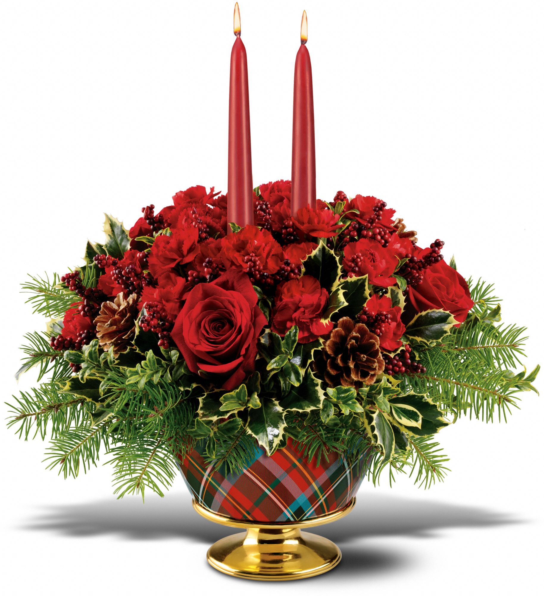 Teleflora's Festive Tartan Bouquet Flowers