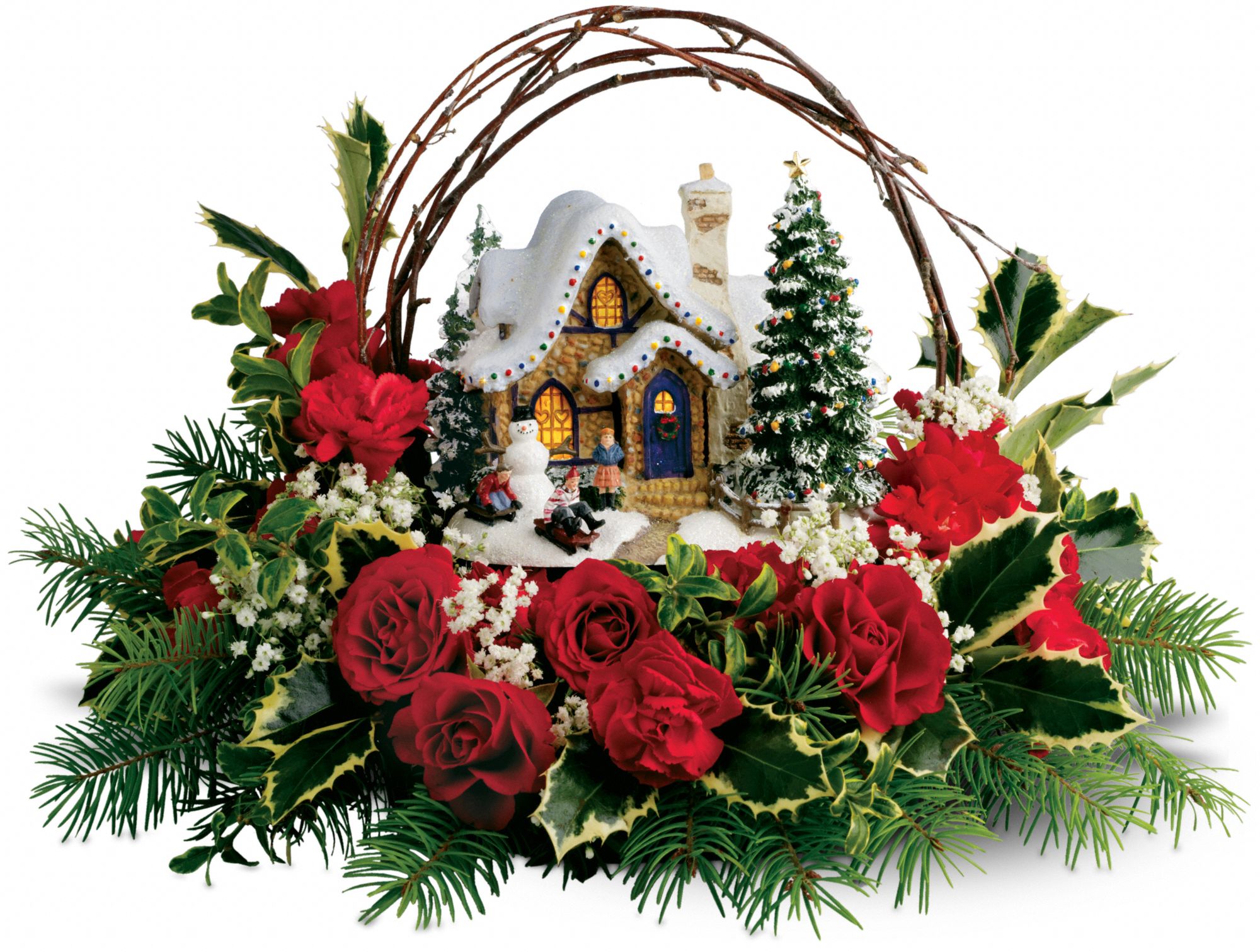 Thomas Kinkade's Cozy Christmas in Pryor&nbsp;OK, Flowers By Teddie Rae