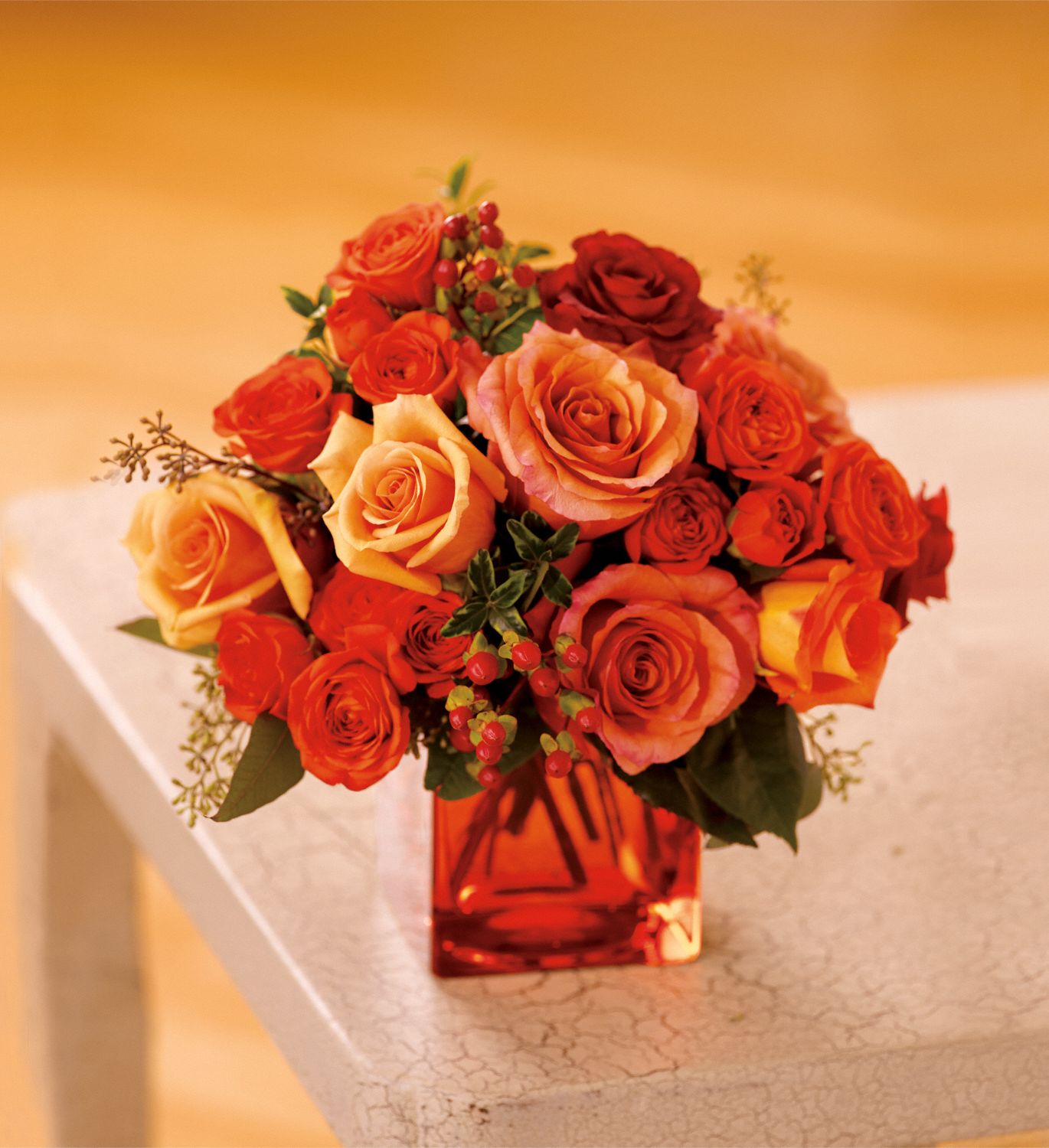 Teleflora's Orange Rose Mosaic Flowers