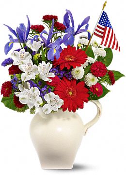 Red, white and blue flower bouquet Red, white and blue flower bouquet
