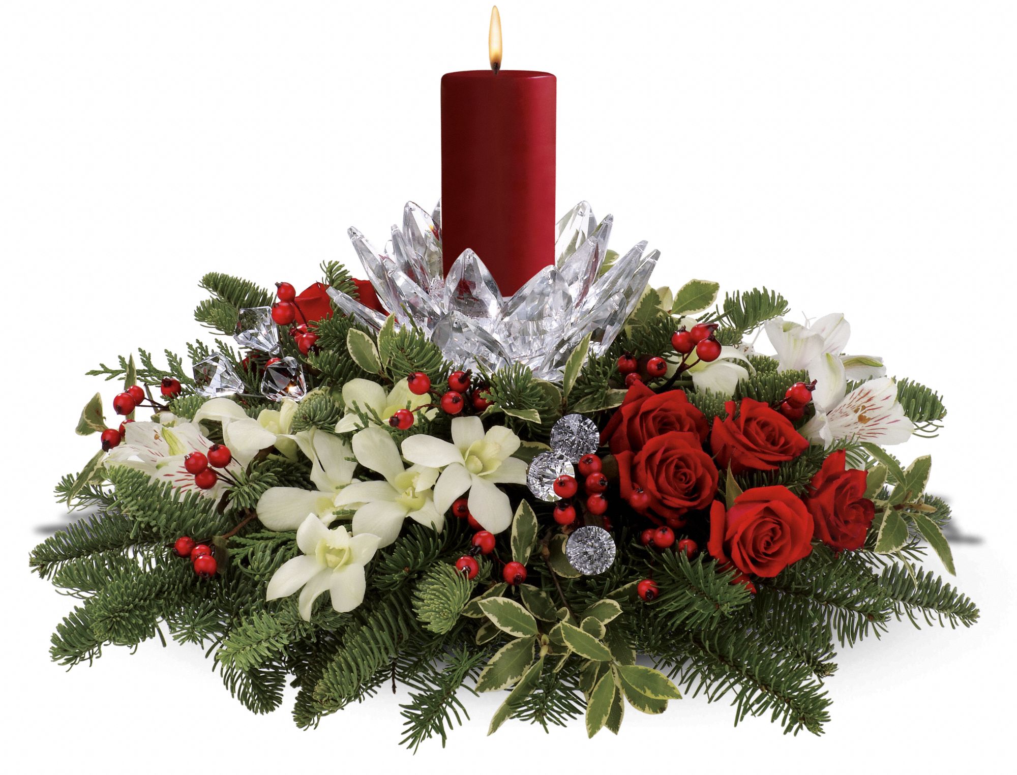 Teleflora's Christmas Ice Petals Bouquet-Deluxe in Riverside&nbsp;IL, Pink Carnation