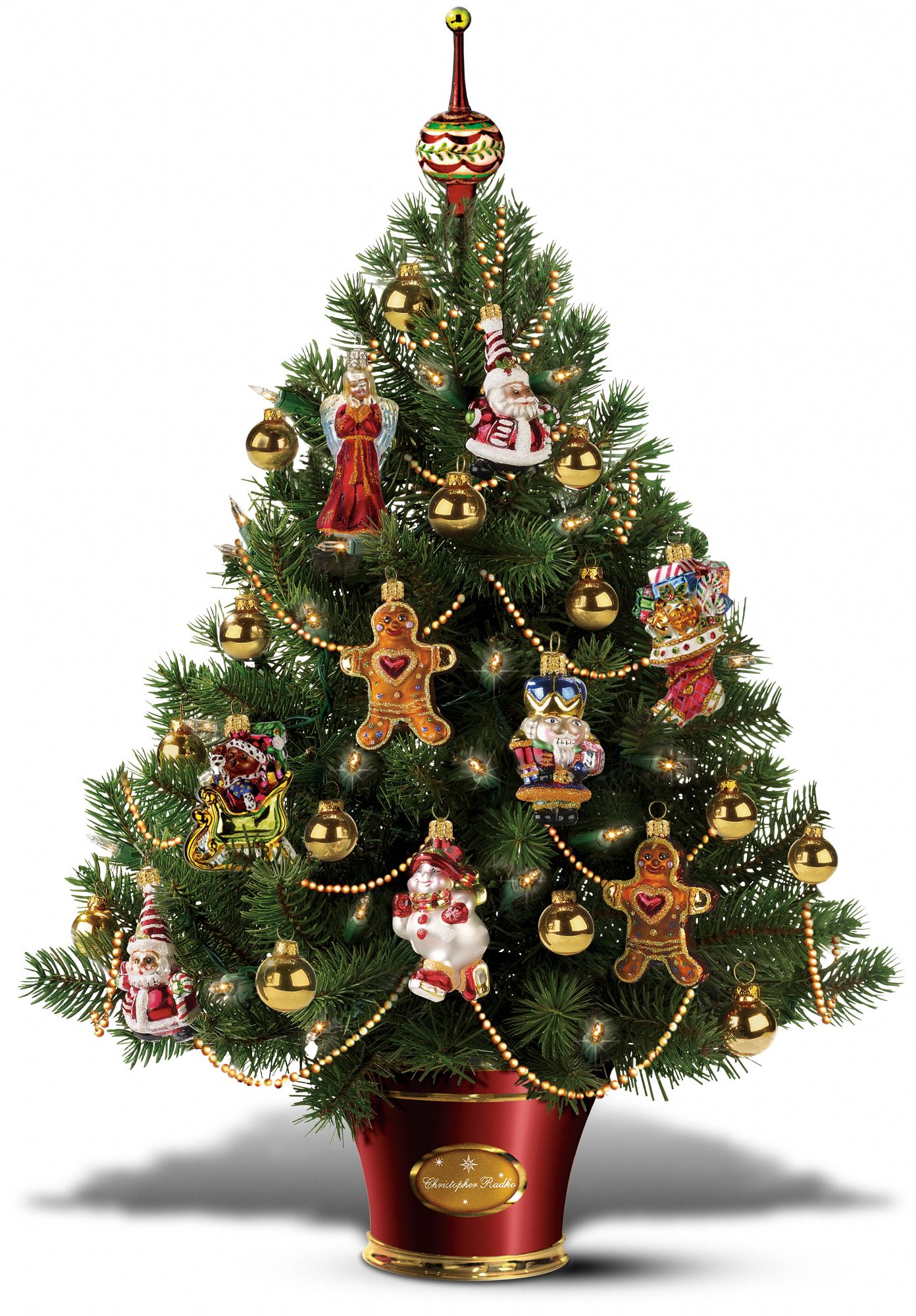 Radko's Illuminated Christmas Tree by Teleflora in Conroe TX Antique Rose