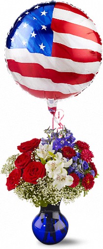 Red, White and Balloon Flowers