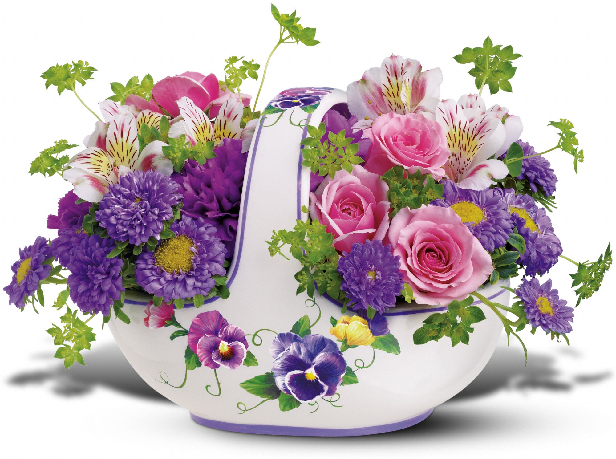 Teleflora's Sweet Pansy Basket Bouquet, picture