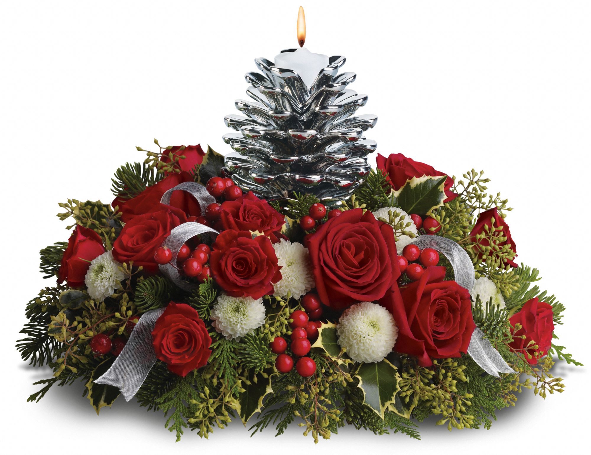 Teleflora's Silver Pinecone Bouquet-Deluxe, picture