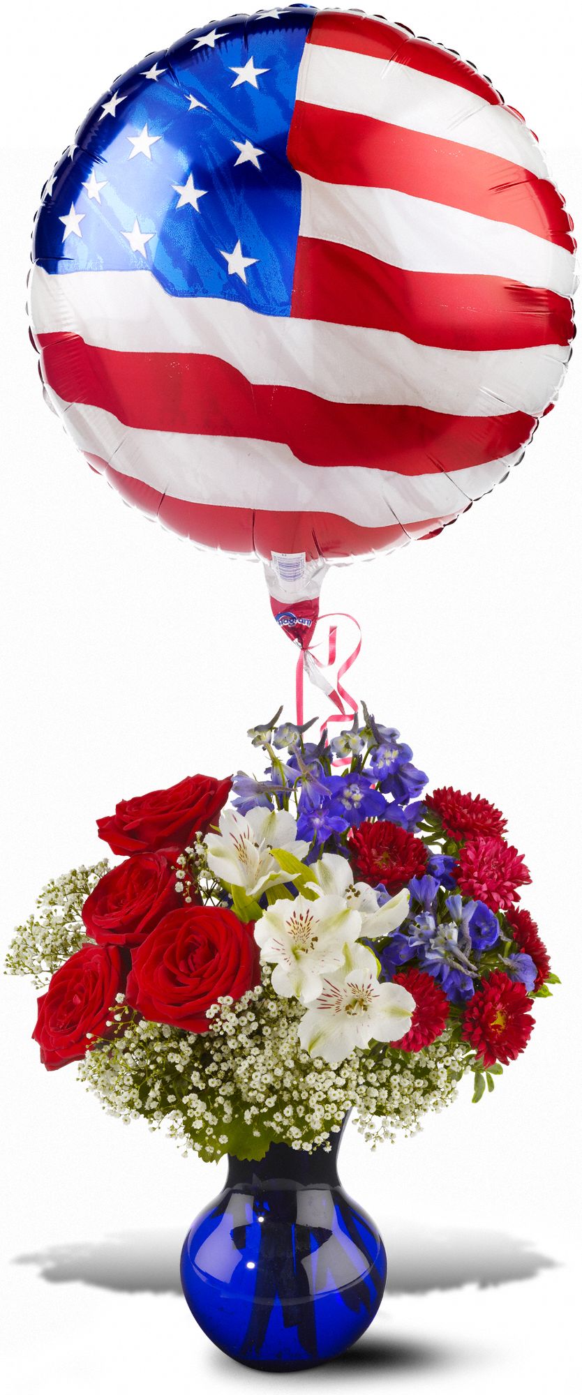 Red, White and Balloon Bouquet, picture