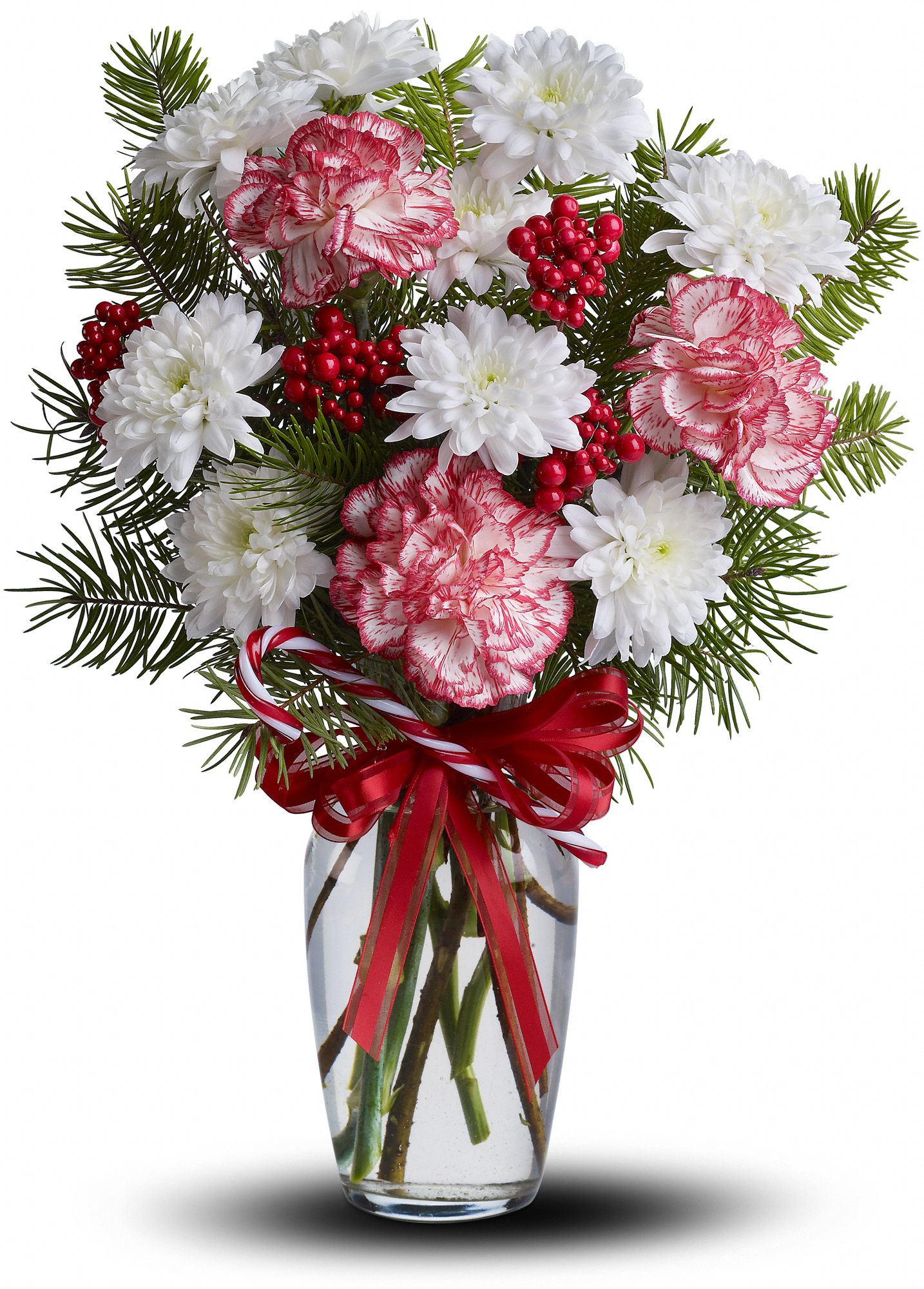 Peppermint Pretty Christmas Flower Arrangement