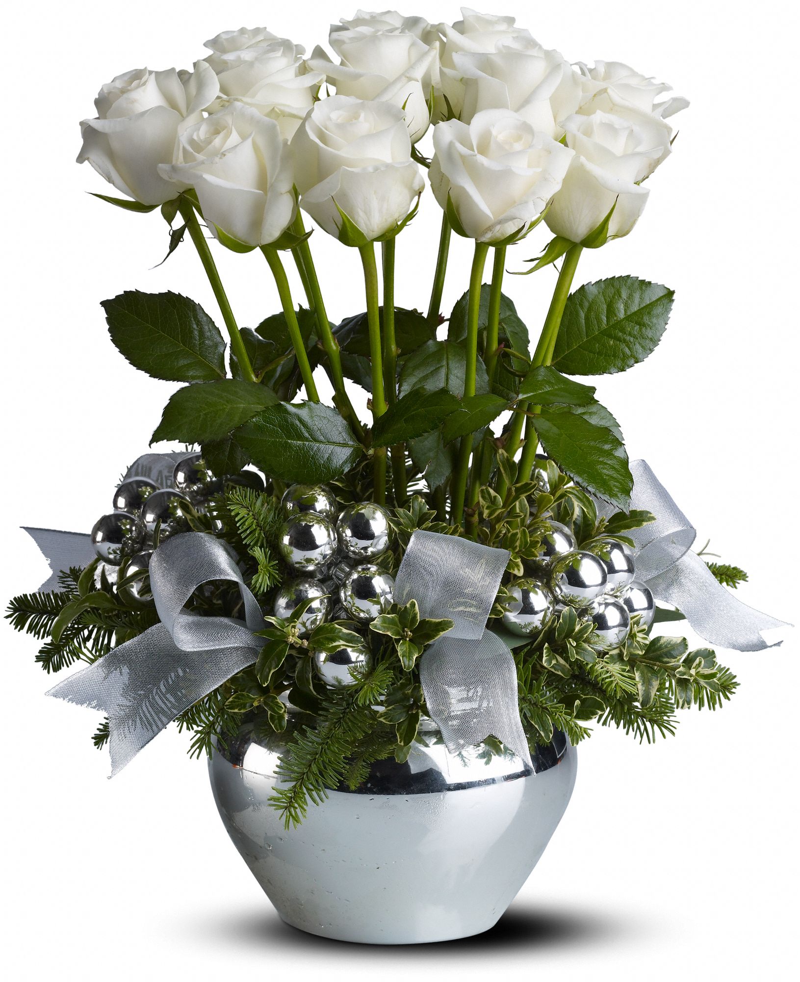 Snowy Roses Flower Bouquet