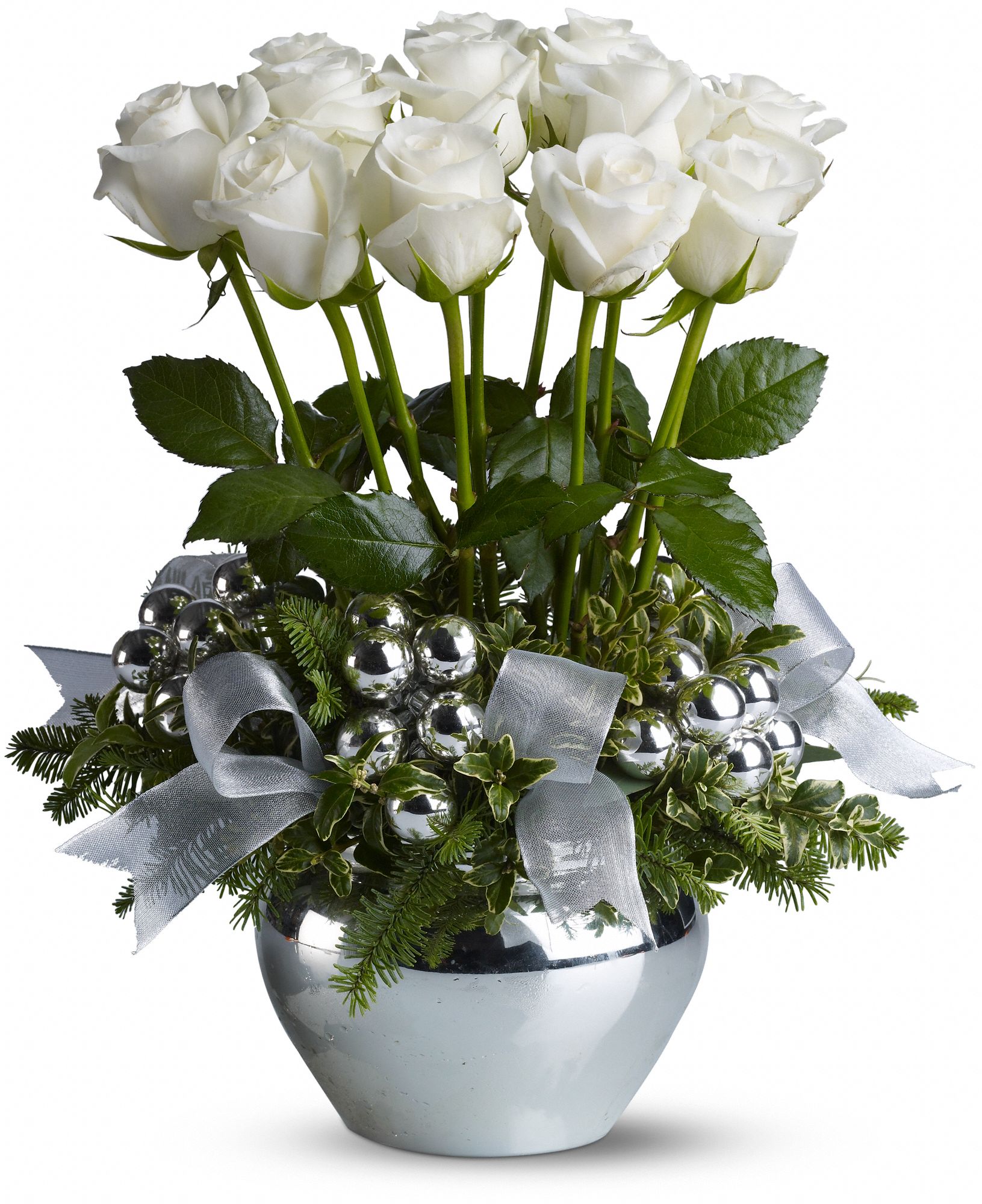 Snowy Roses Flower Bouquet