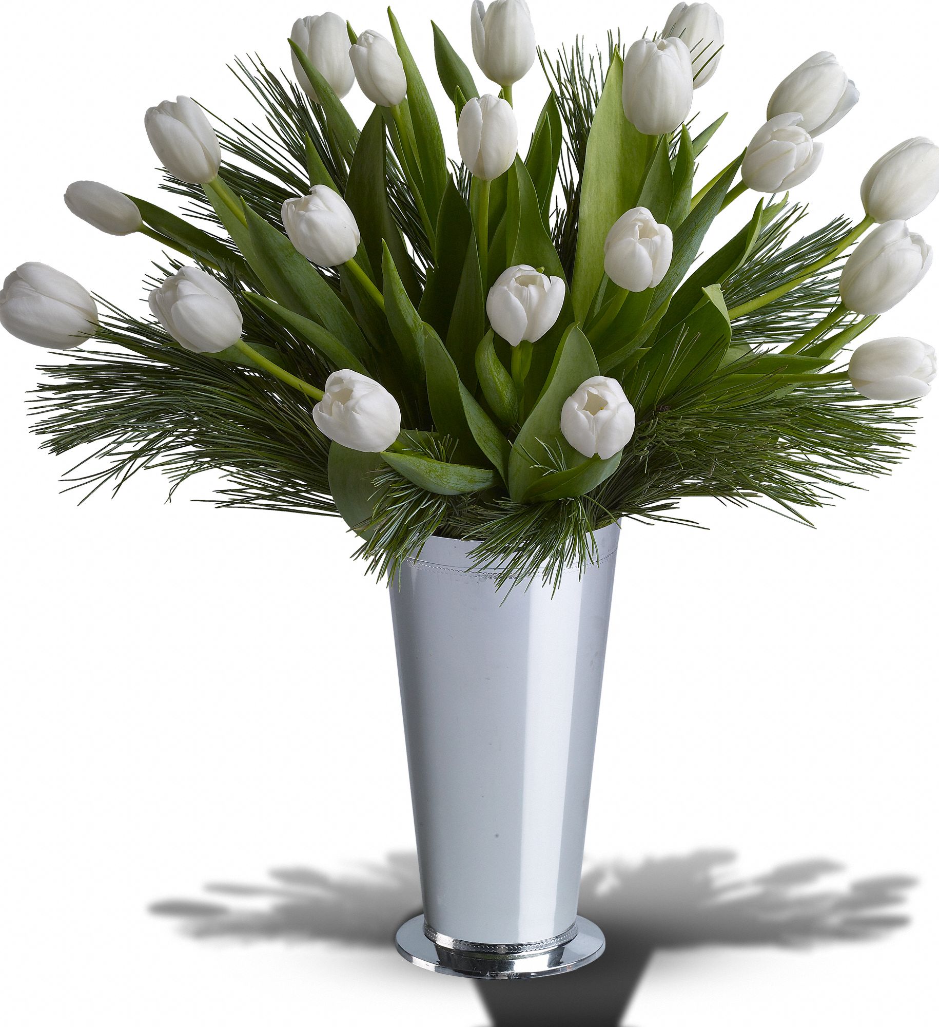 Tulips and Pine Deluxe Flower Bouquet