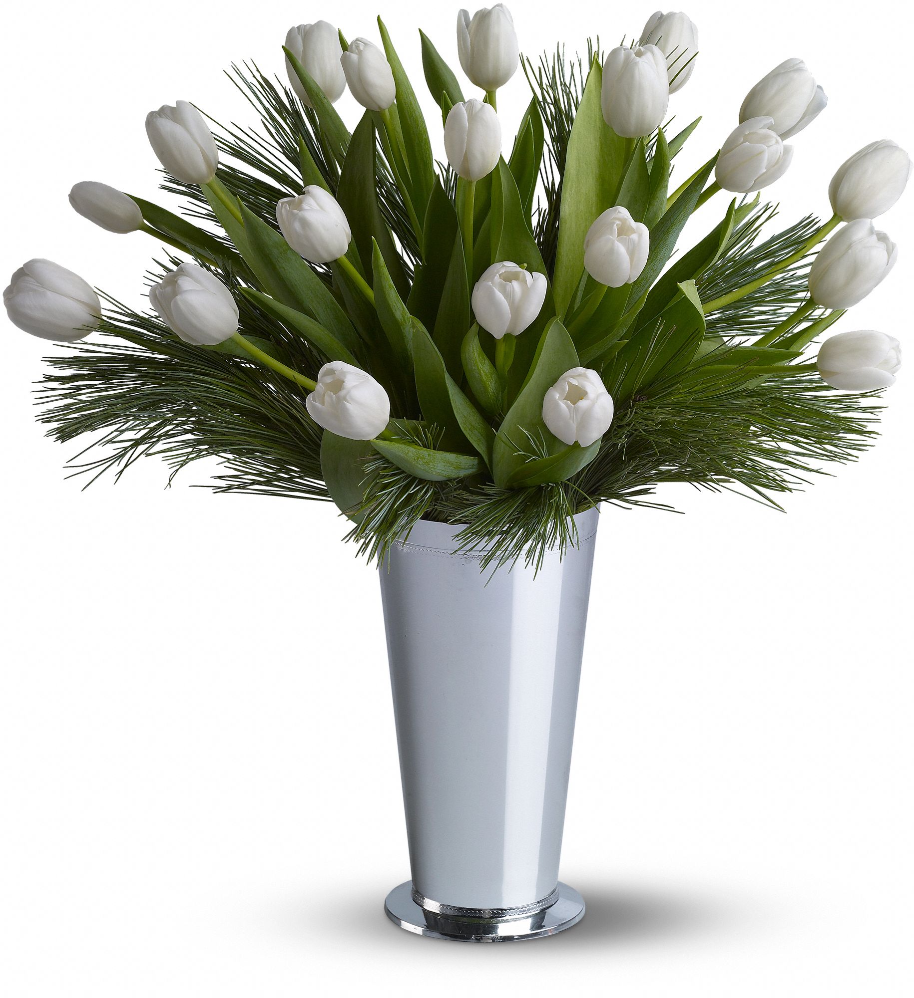 Tulips and Pine Deluxe Flower Bouquet