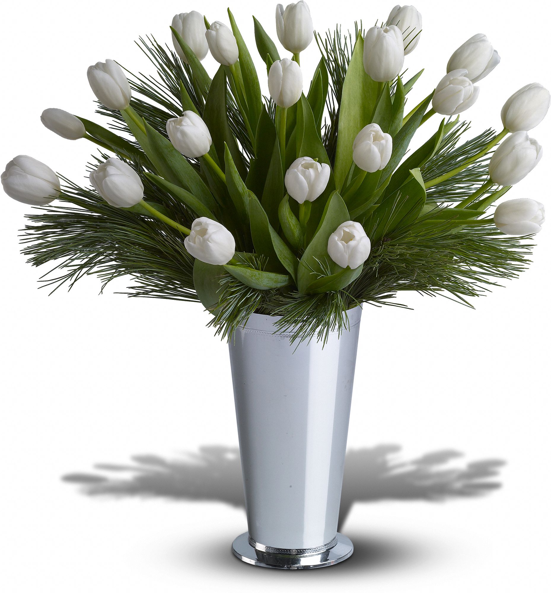 Tulips and Pine Flower Bouquet