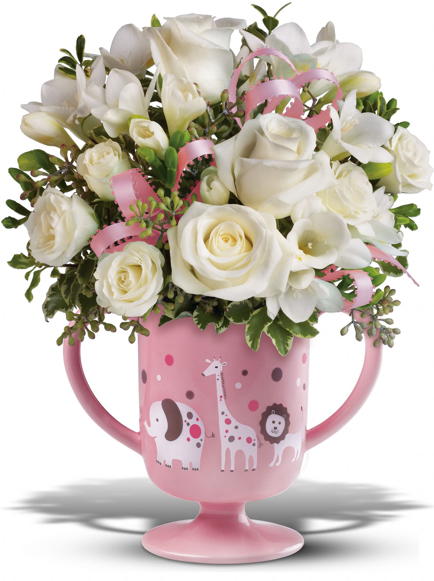 MiGi's Baby Circus Bouquet Deluxe - Pink in Dearborn&nbsp;MI, Lama's Florist