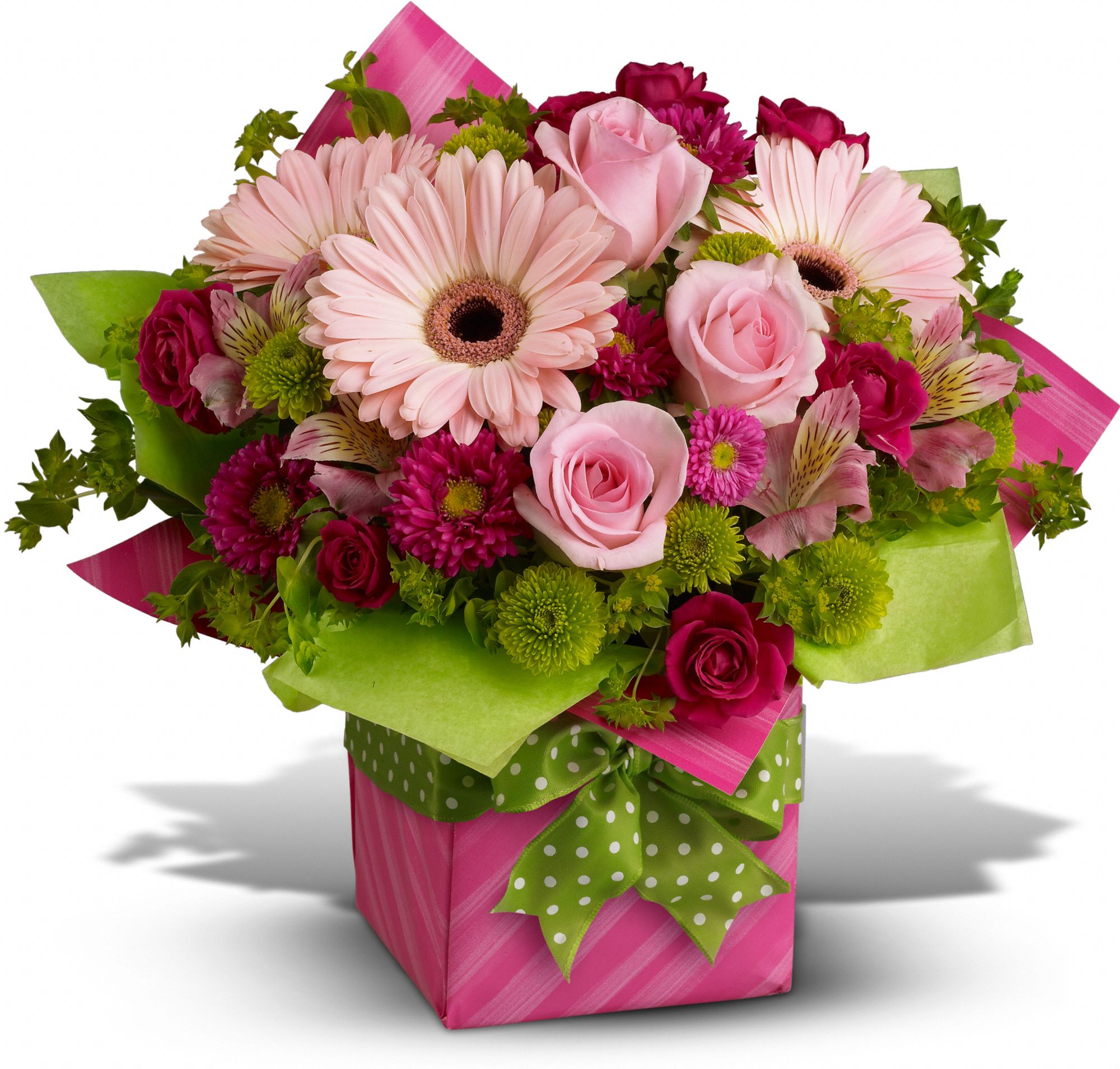 Teleflora's Pretty Pink Present - Deluxe in Charlotte&nbsp;NC, Gallery of Flowers
