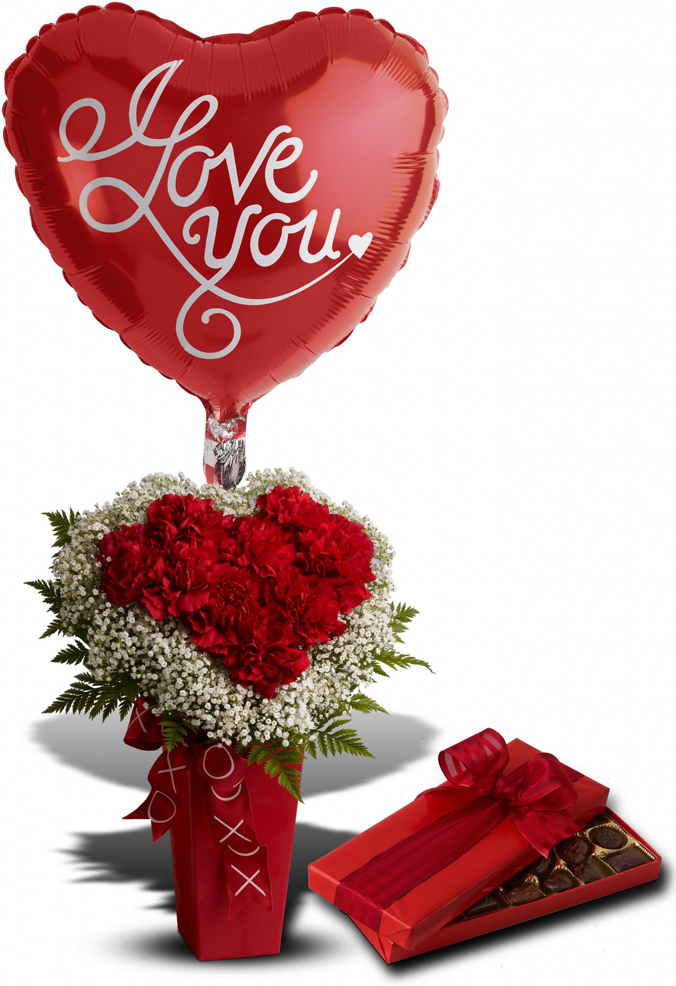 heart and soul with balloon & chocolates, picture