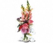 Grigg's Flowers, Carlsbad, New Mexico - Teleflora's Bear Hug Bear with Pink Roses, picture