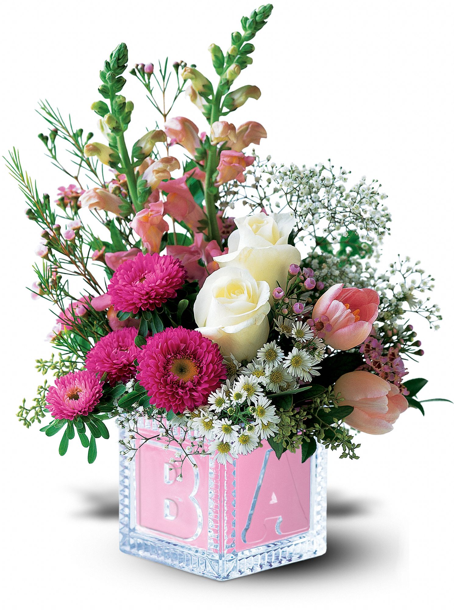Teleflora's Crystal Baby Block graphic