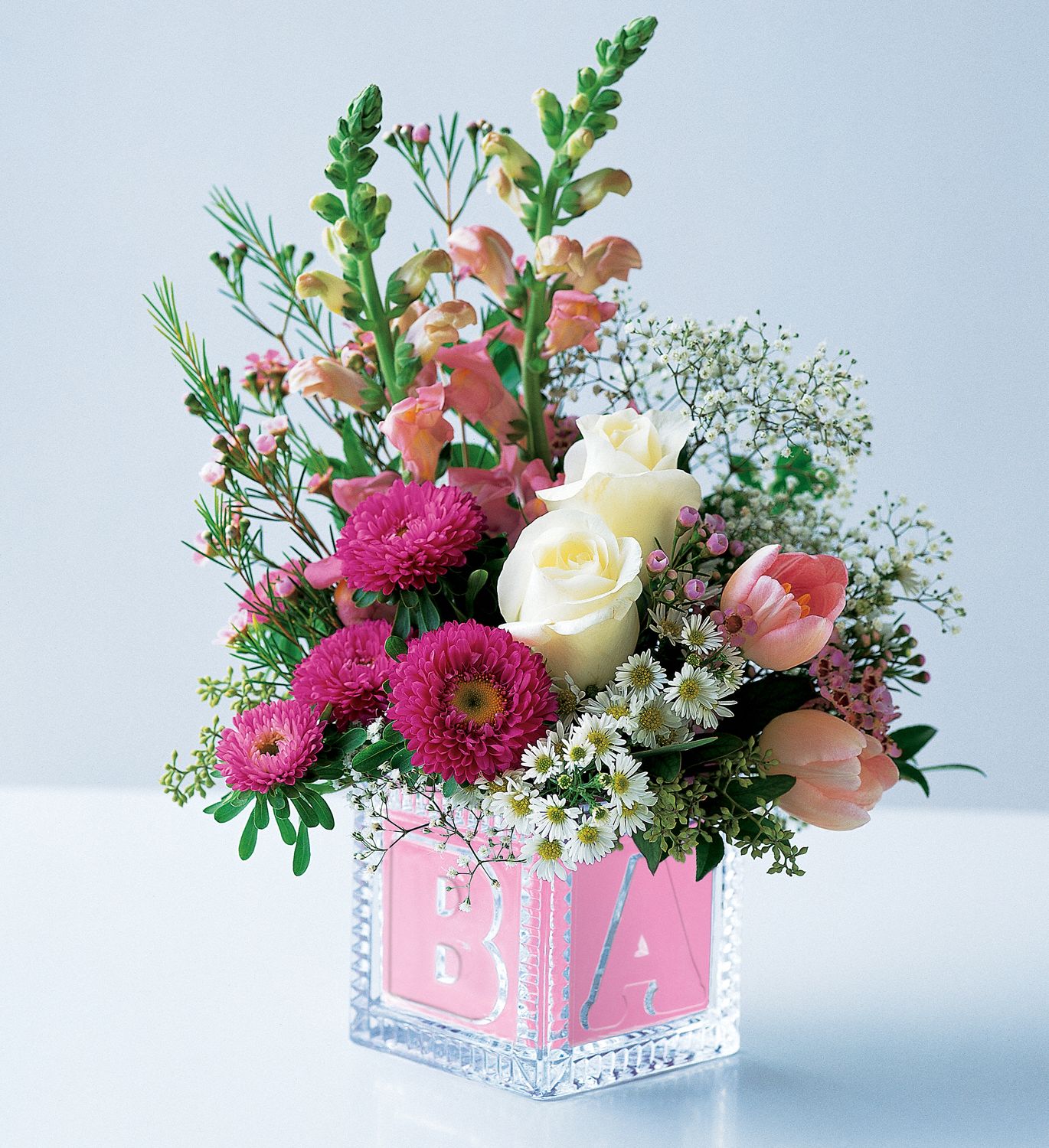 Teleflora's Baby Block (Girl) Flowers