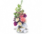 Grigg's Flowers, Carlsbad, New Mexico - Teleflora's Bear Hug Bear with White Roses, picture