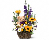 Grigg's Flowers, Carlsbad, New Mexico - Basket & Bear Arrangement, picture