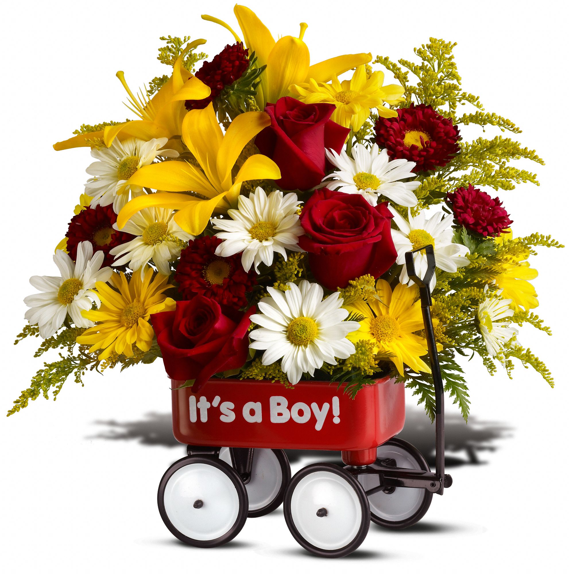 Teleflora's Baby's First Wagon - Boy Flowers
