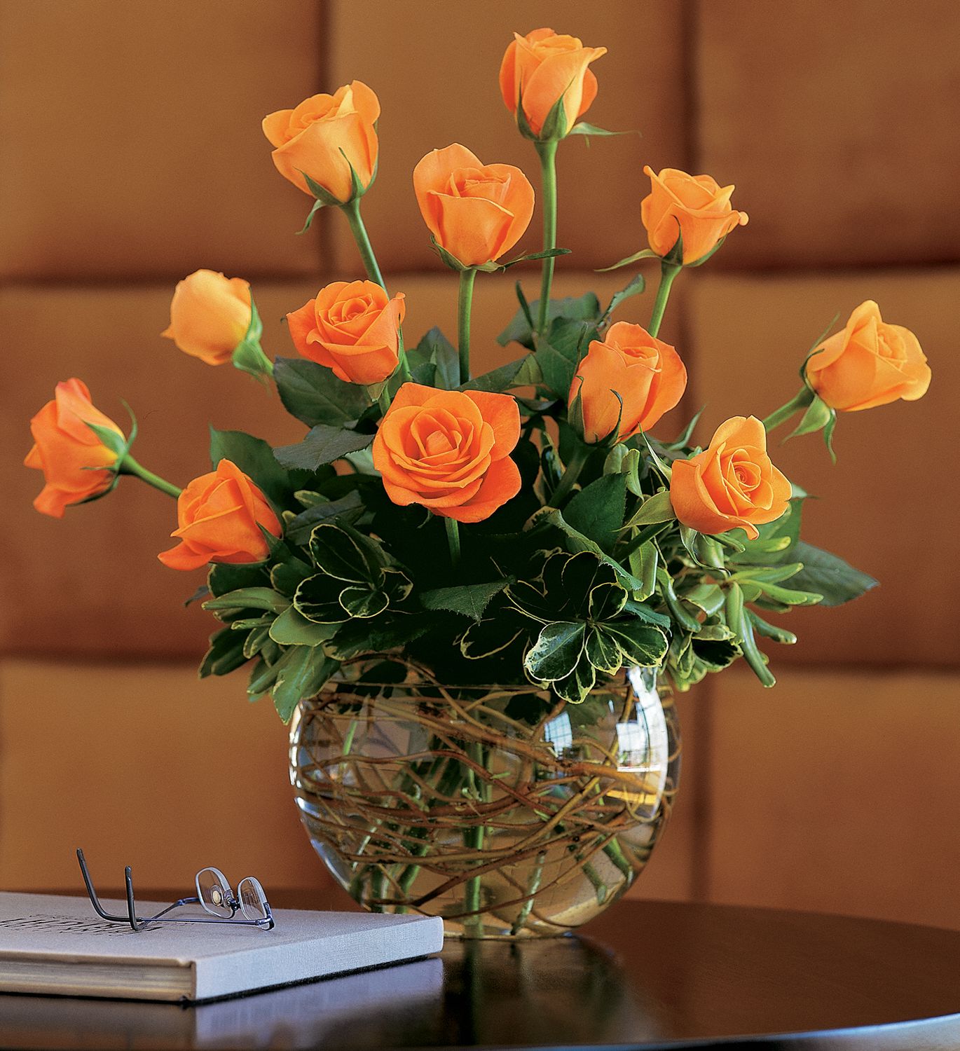 A Dozen Orange Roses Flowers