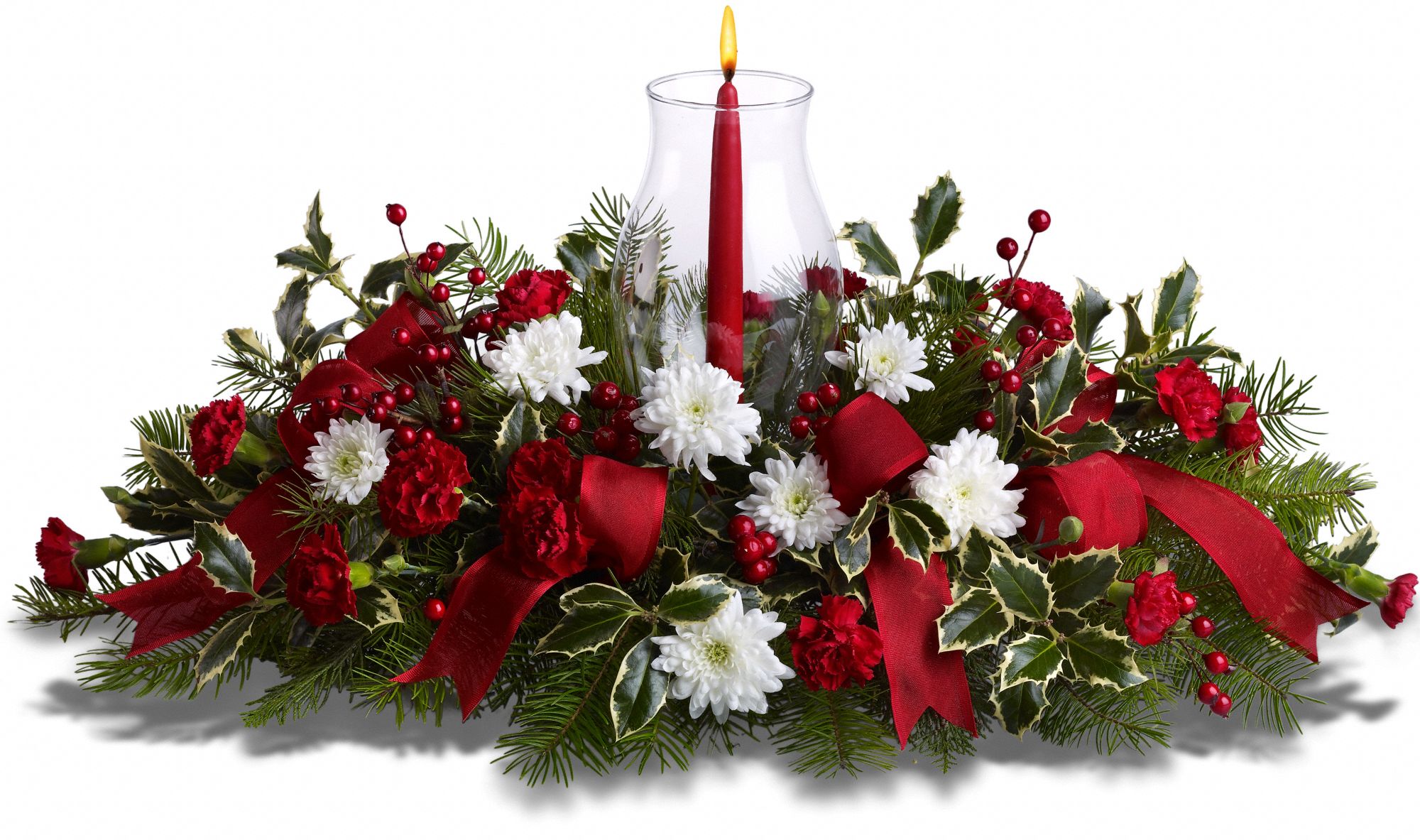 Happy Holidays Centerpiece in Natchez MS Dora's Flower Shop