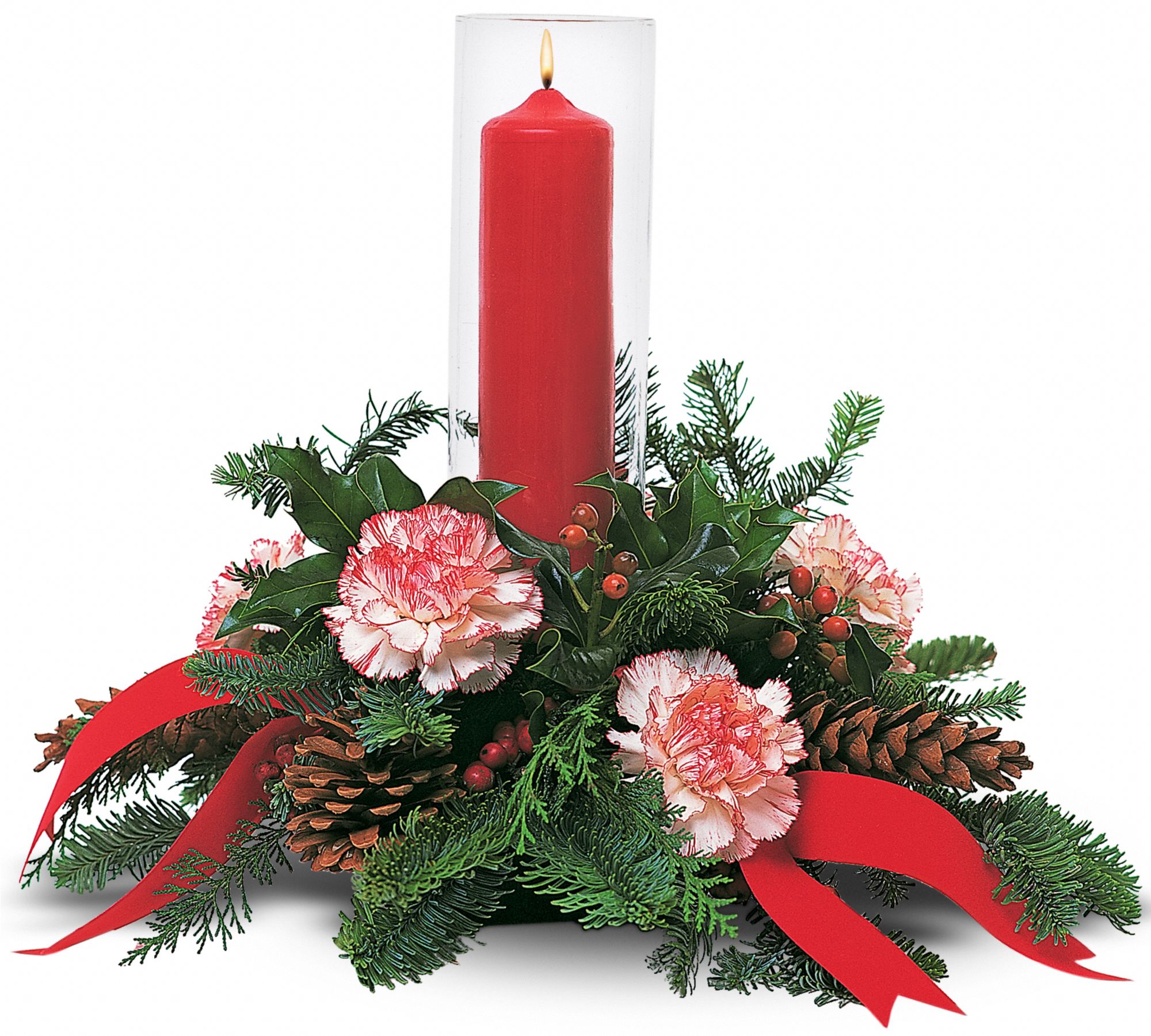 Red Pillar Under Glass in New Port Richey&nbsp;FL, Cottage Florist Of Trinity