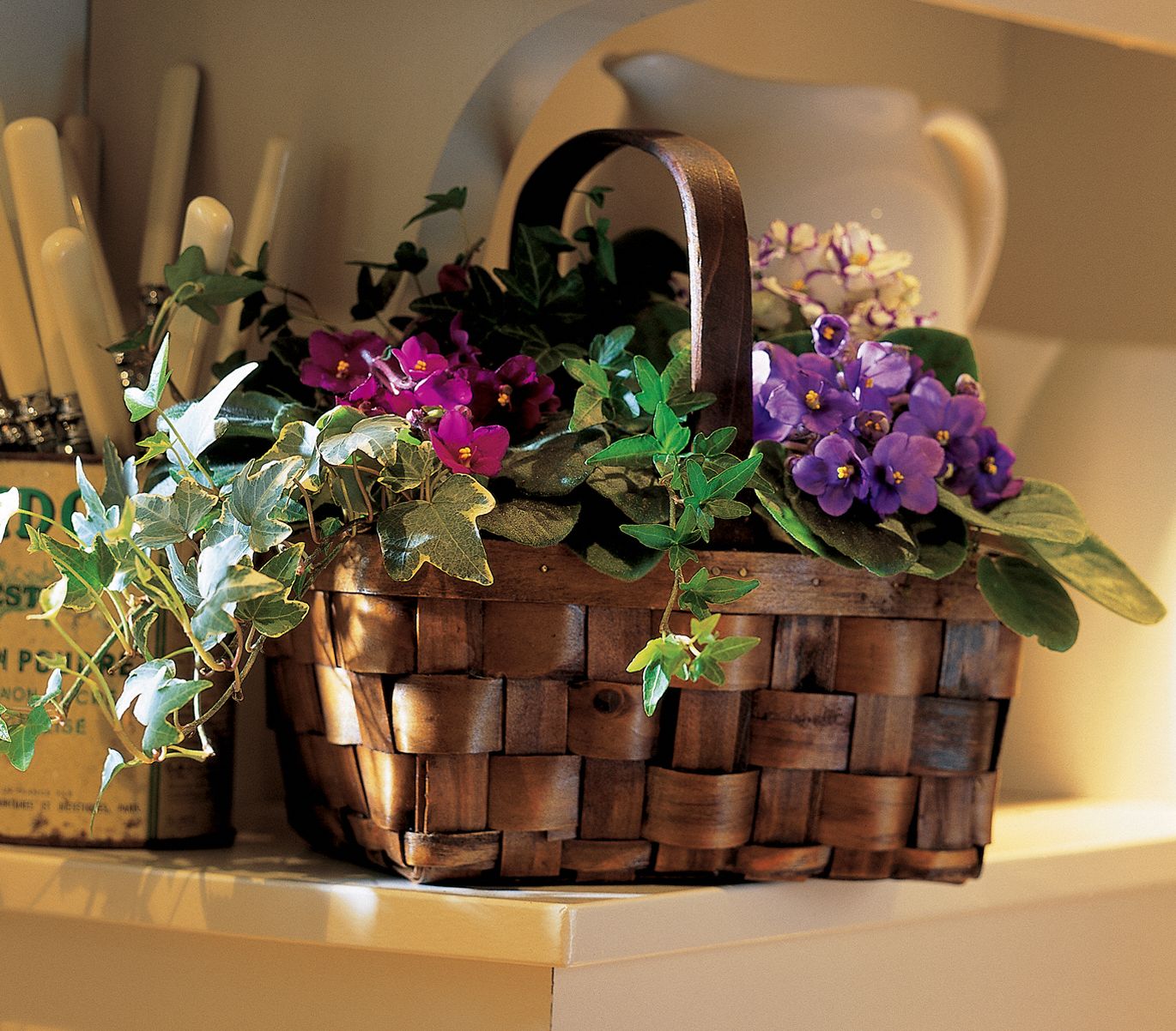 Blooming Plants - Mixed African Violet Basket