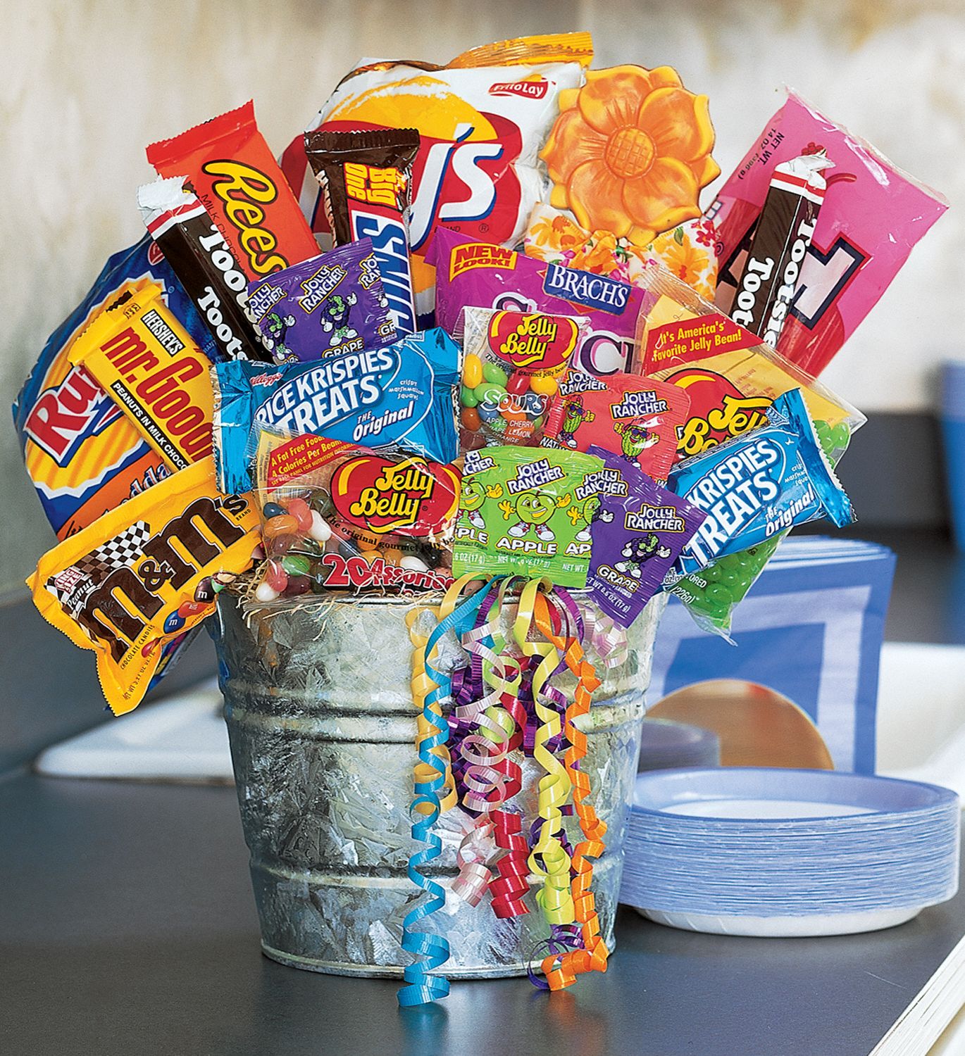 Junk Food Bucket Gift Basket