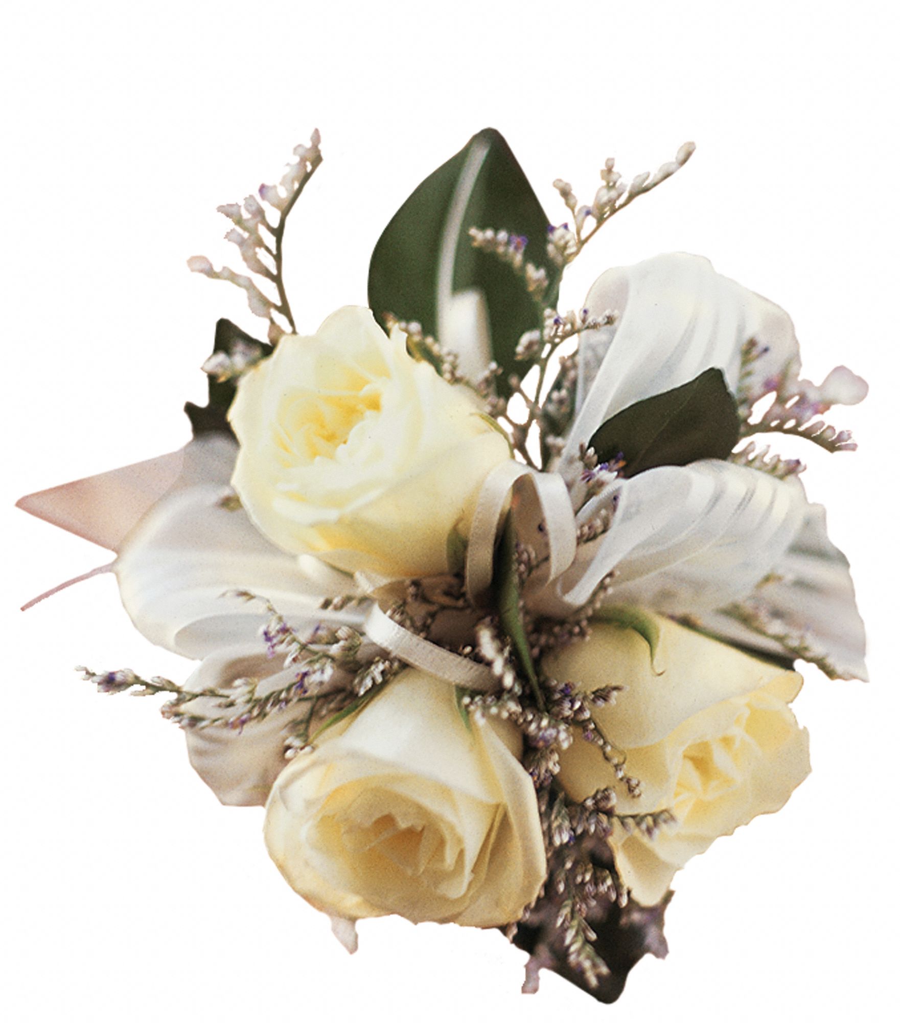 3 White Mini Roses Wristlet graphic