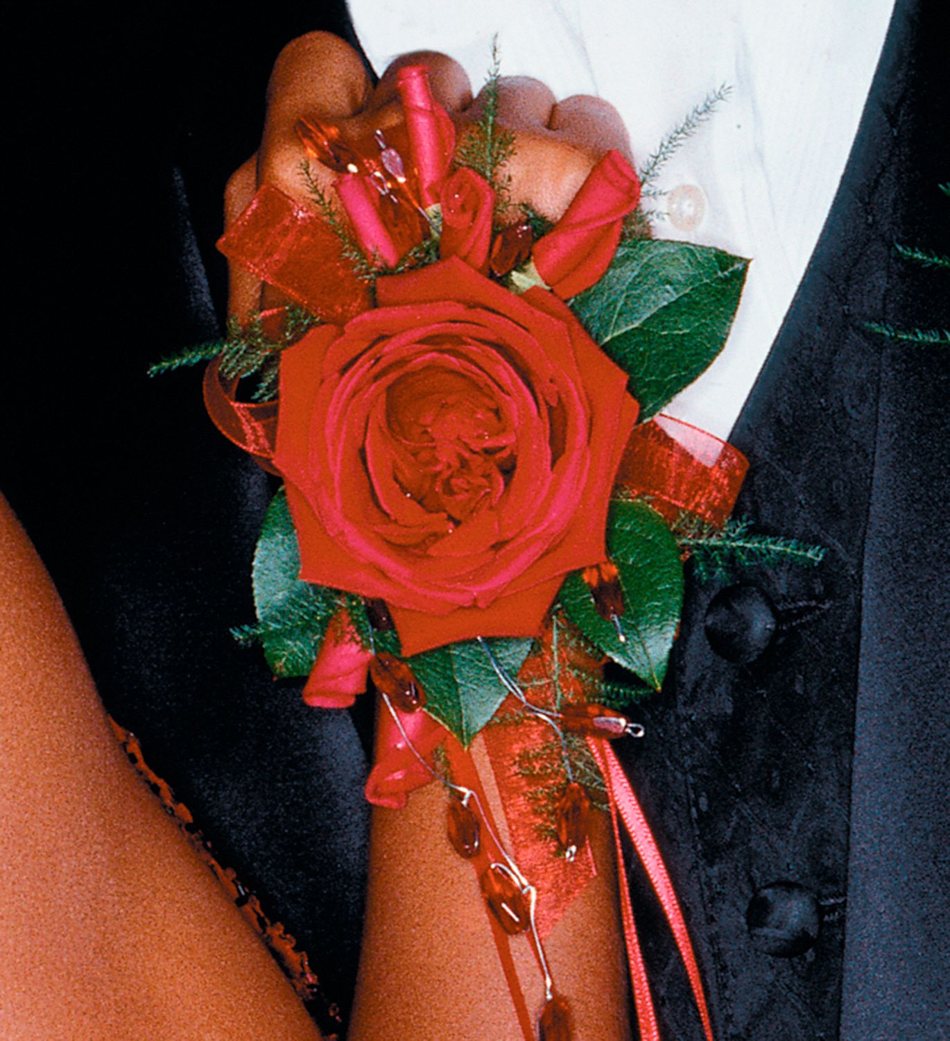 Beads and Red Roses Wristlet in West Hills&nbsp;CA, Flowers On the Hills