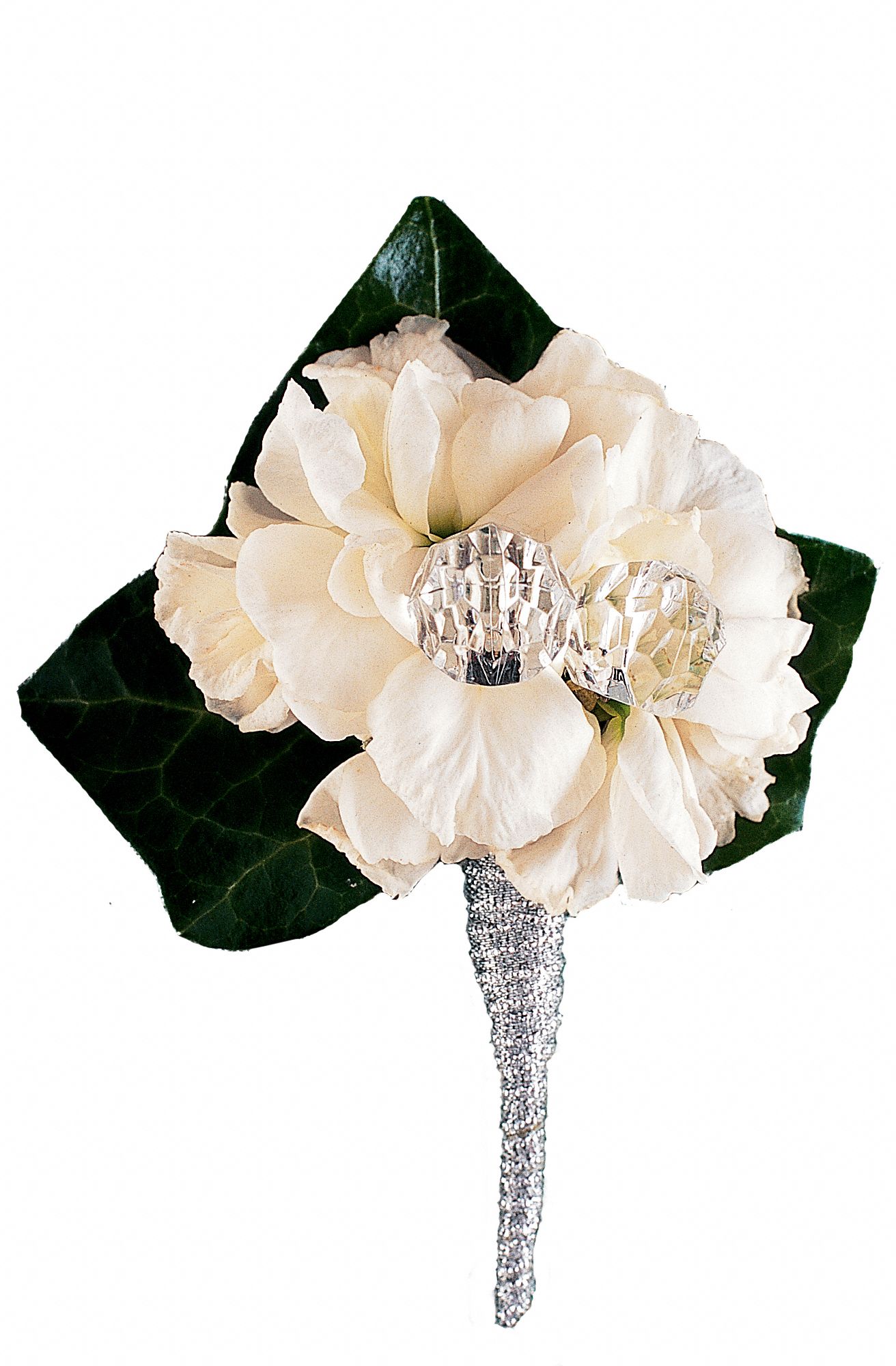 White Stock Boutonniere graphic